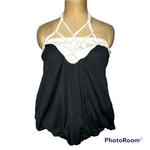 Twinkle by wenlan black & white bubble tube top size S